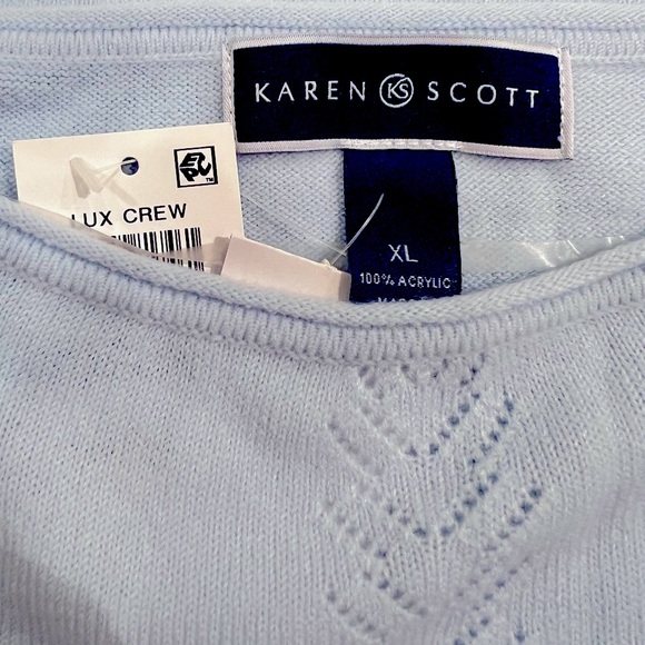 NWT Karen Scott Light Blue Sweater - Picture 2 of 11